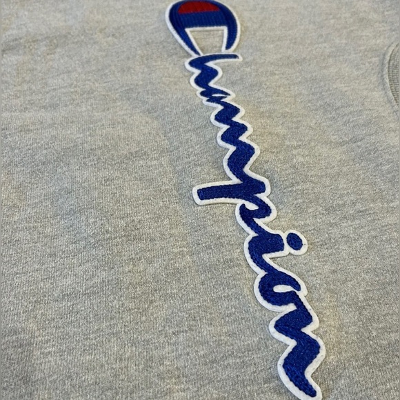 Champion Reverse Weave Spellout Pullover Crewneck Gray Sweatshirt Size Large EUC - Picture 5 of 6